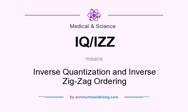 What does IQ/IZZ mean? It stands for Inverse Quantization and Inverse Zig-Zag Ordering
