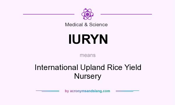 What does IURYN mean? It stands for International Upland Rice Yield Nursery
