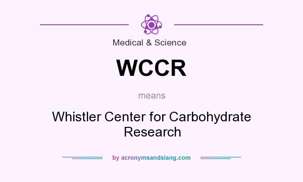 What does WCCR mean? It stands for Whistler Center for Carbohydrate Research
