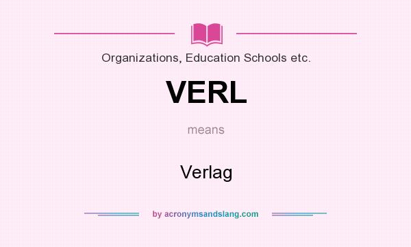 What does VERL mean? It stands for Verlag