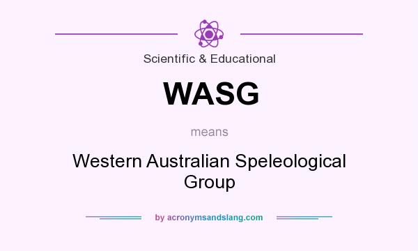 What does WASG mean? It stands for Western Australian Speleological Group