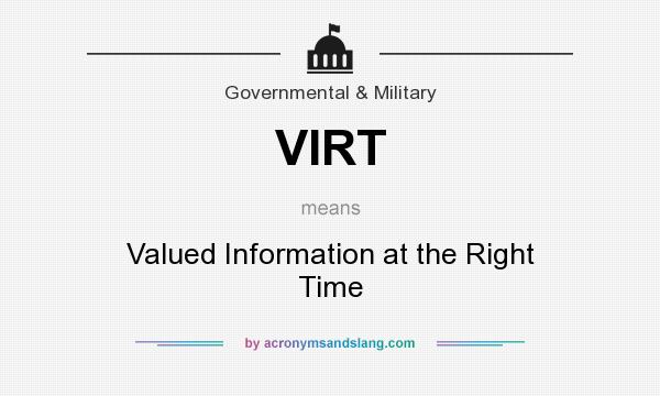 What does VIRT mean? It stands for Valued Information at the Right Time