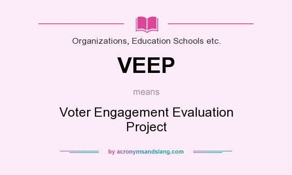 What does VEEP mean? It stands for Voter Engagement Evaluation Project