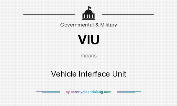 What does VIU mean? It stands for Vehicle Interface Unit
