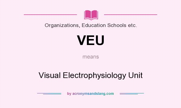 What does VEU mean? It stands for Visual Electrophysiology Unit