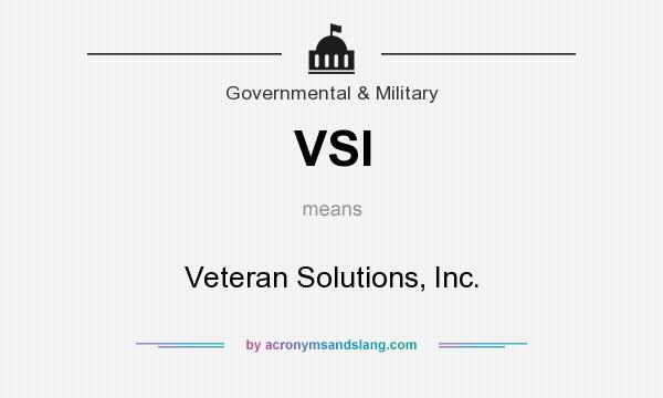 What does VSI mean? It stands for Veteran Solutions, Inc.