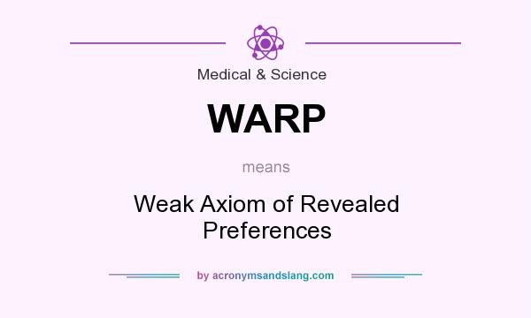 What does WARP mean? It stands for Weak Axiom of Revealed Preferences