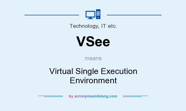 What does VSee mean? It stands for Virtual Single Execution Environment