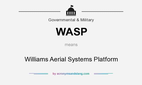 What does WASP mean? It stands for Williams Aerial Systems Platform