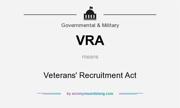 What does VRA mean? It stands for Veterans` Recruitment Act