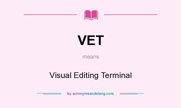 What does VET mean? It stands for Visual Editing Terminal
