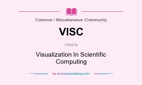 What does VISC mean? It stands for Visualization In Scientific Computing