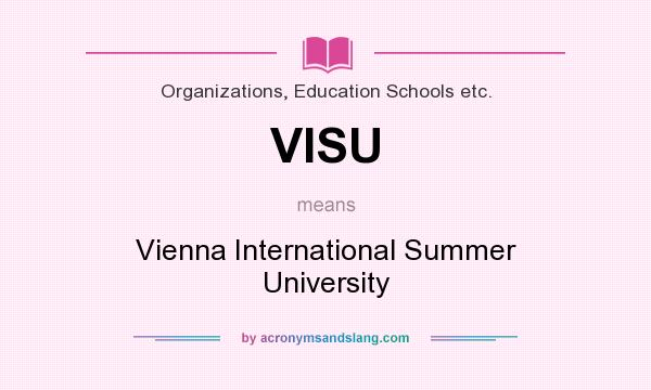 What does VISU mean? It stands for Vienna International Summer University
