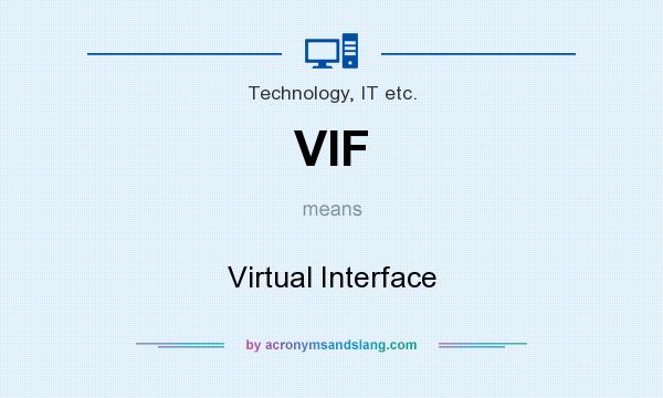 What does VIF mean? It stands for Virtual Interface