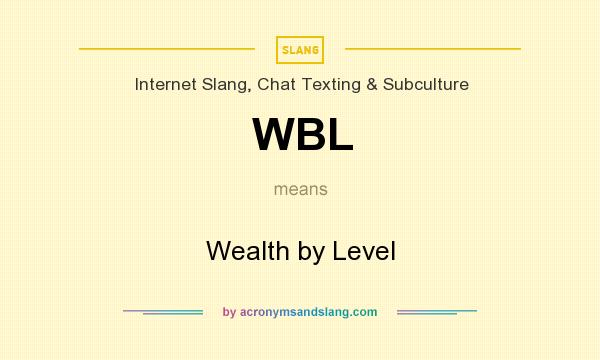 What does WBL mean? It stands for Wealth by Level
