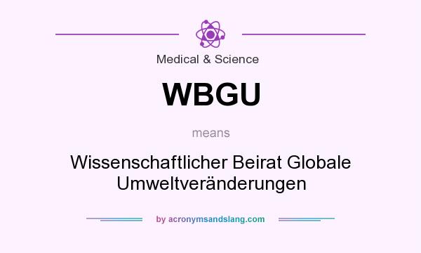 What does WBGU mean? It stands for Wissenschaftlicher Beirat Globale Umweltveränderungen