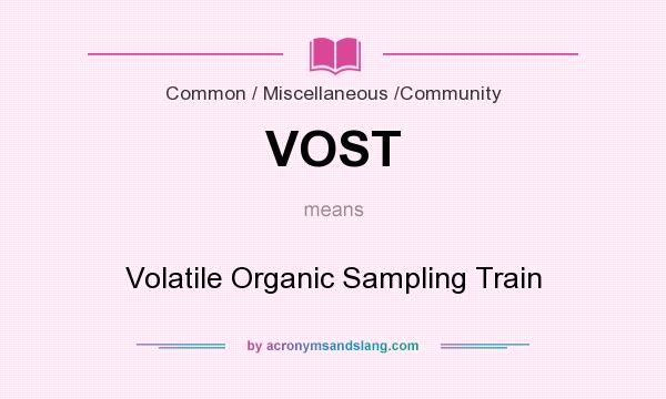 What does VOST mean? It stands for Volatile Organic Sampling Train