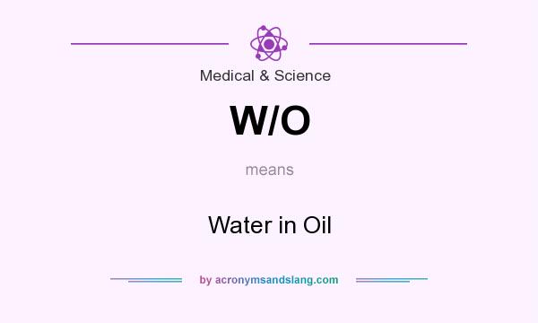 What does W/O mean? It stands for Water in Oil