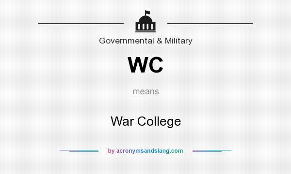 What does WC mean? It stands for War College