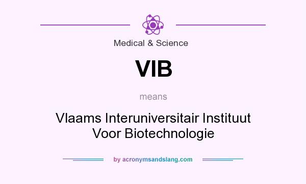 What does VIB mean? It stands for Vlaams Interuniversitair Instituut Voor Biotechnologie