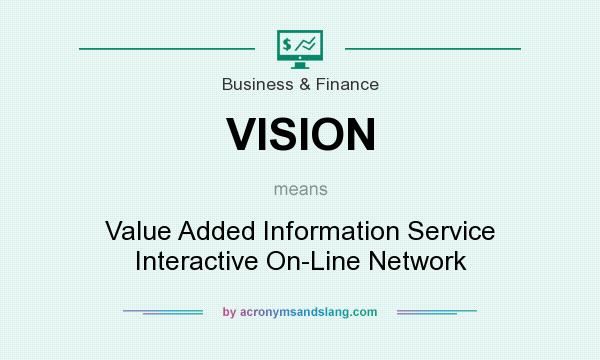 What does VISION mean? It stands for Value Added Information Service Interactive On-Line Network