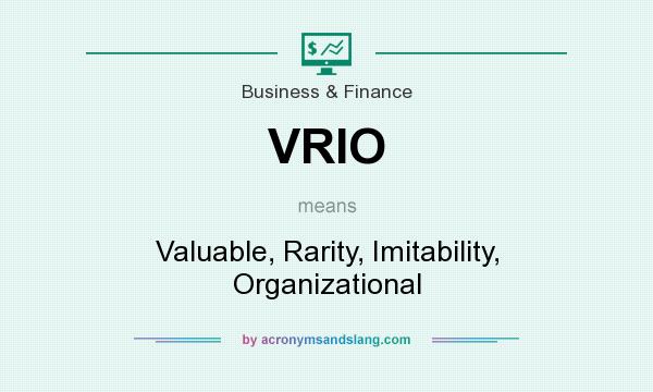 What does VRIO mean? It stands for Valuable, Rarity, Imitability, Organizational