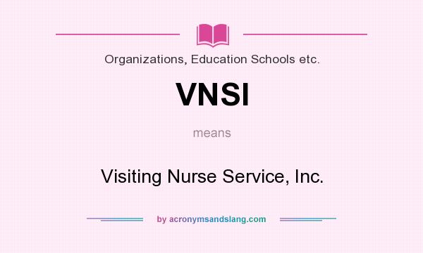 What does VNSI mean? It stands for Visiting Nurse Service, Inc.