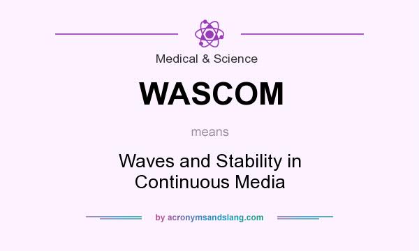 What does WASCOM mean? It stands for Waves and Stability in Continuous Media