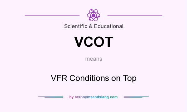 What does VCOT mean? It stands for VFR Conditions on Top