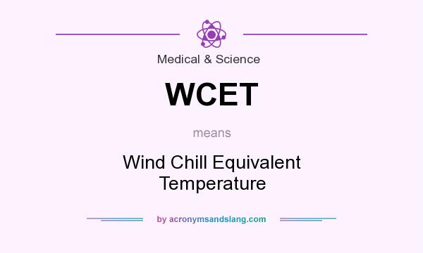 What does WCET mean? It stands for Wind Chill Equivalent Temperature