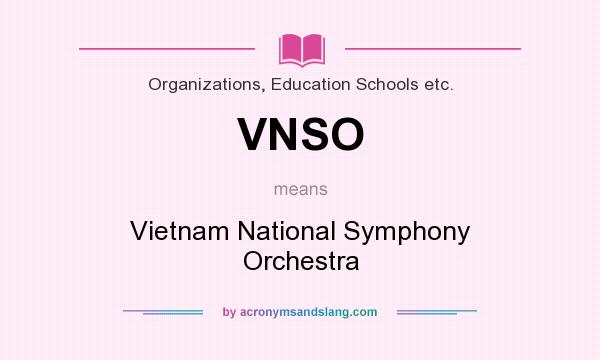 What does VNSO mean? It stands for Vietnam National Symphony Orchestra
