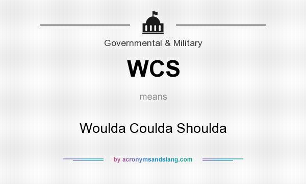 What does WCS mean? It stands for Woulda Coulda Shoulda