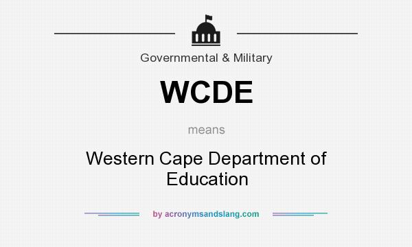 What does WCDE mean? It stands for Western Cape Department of Education