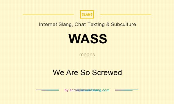 What does WASS mean? It stands for We Are So Screwed