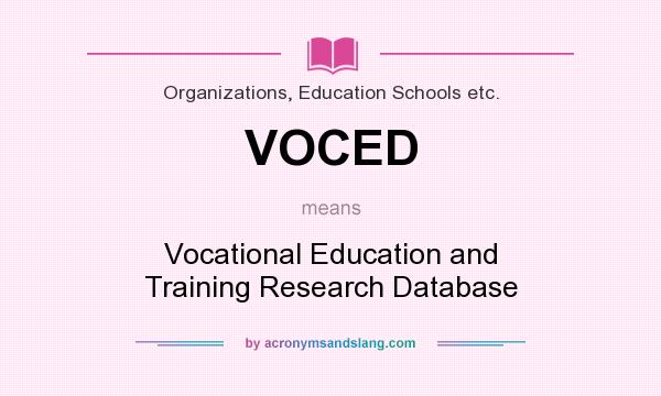 What does VOCED mean? It stands for Vocational Education and Training Research Database