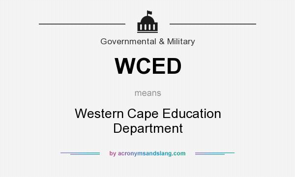 What does WCED mean? It stands for Western Cape Education Department