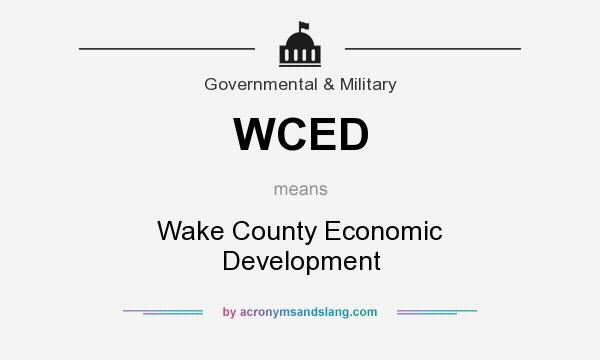 What does WCED mean? It stands for Wake County Economic Development