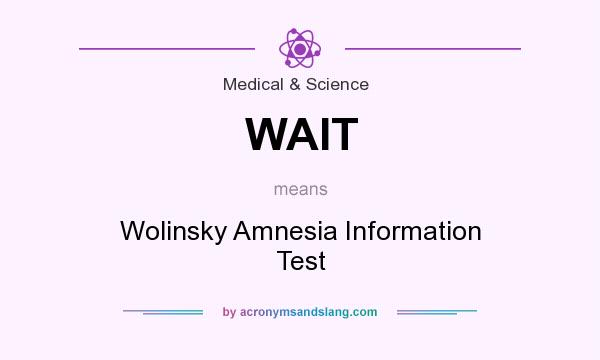 What does WAIT mean? It stands for Wolinsky Amnesia Information Test