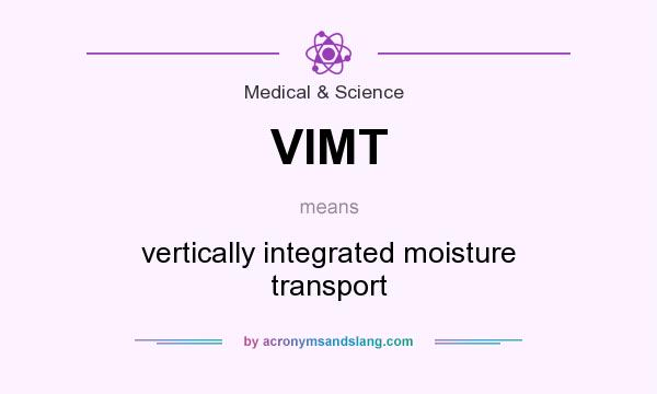 What does VIMT mean? It stands for vertically integrated moisture transport