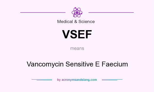 What does VSEF mean? It stands for Vancomycin Sensitive E Faecium