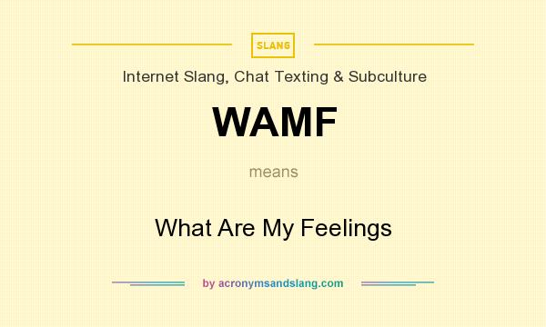 What does WAMF mean? It stands for What Are My Feelings