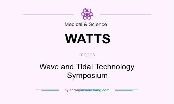 What does WATTS mean? It stands for Wave and Tidal Technology Symposium