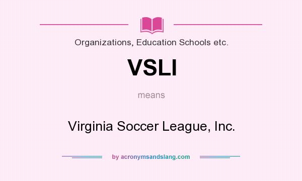 What does VSLI mean? It stands for Virginia Soccer League, Inc.