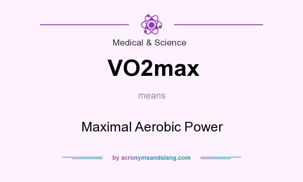 What does VO2max mean? It stands for Maximal Aerobic Power