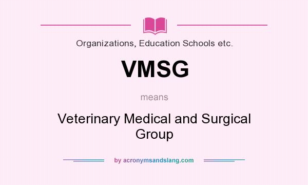 What does VMSG mean? It stands for Veterinary Medical and Surgical Group