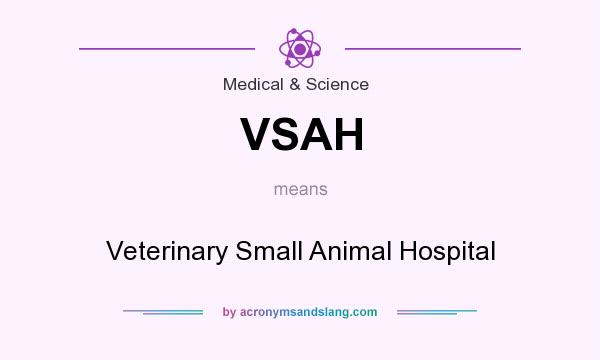 What does VSAH mean? It stands for Veterinary Small Animal Hospital