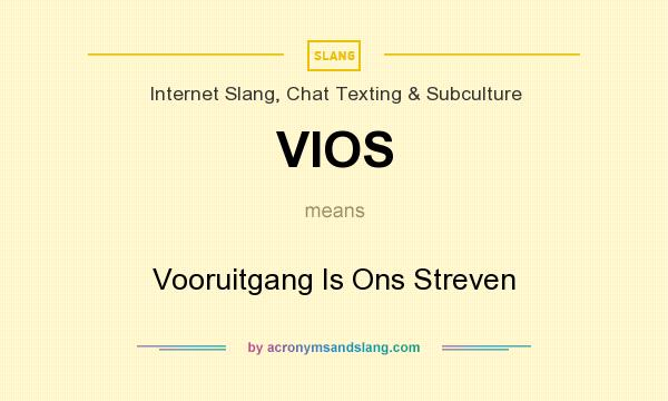What does VIOS mean? It stands for Vooruitgang Is Ons Streven