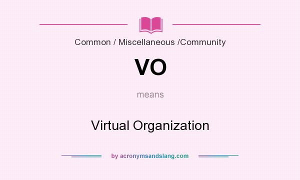 What does VO mean? It stands for Virtual Organization