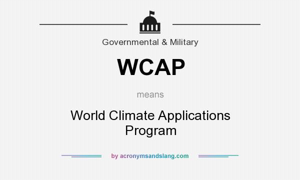 What does WCAP mean? It stands for World Climate Applications Program