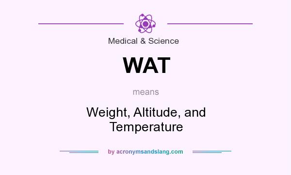 What does WAT mean? It stands for Weight, Altitude, and Temperature